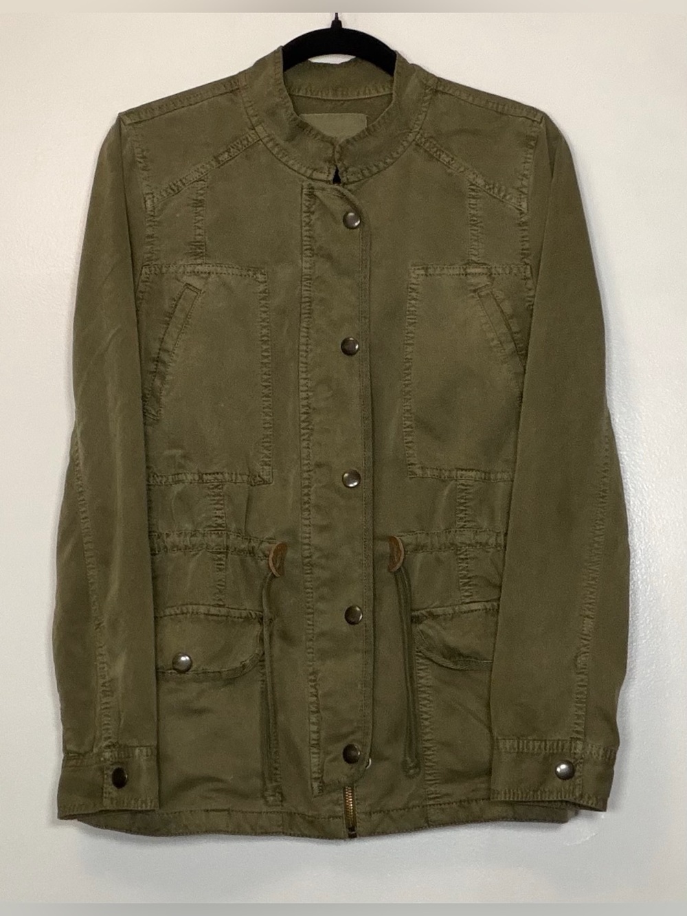 hinge Olive Utility Button-Front Jacket